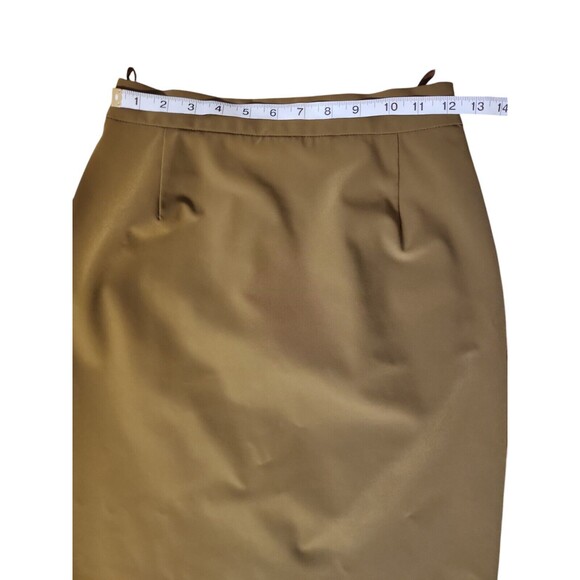 Prada Midi Skirt Women's Size 40 IT (US 2) Minimalist Nylon Pencil Dark Taupe - Picture 8 of 10